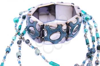 Royalty Free Photo of a Bracelet and Necklace