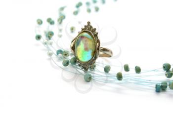 Royalty Free Photo of a Ring and Necklace