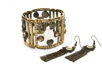 Royalty Free Photo of a Bracelet and Earrings
