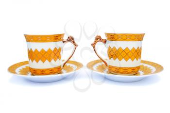 Royalty Free Photo of Cups on Saucers