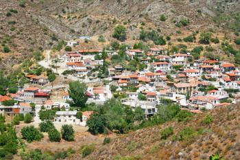 Royalty Free Photo of a Village in the Mountains, Cyprus