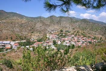 Royalty Free Photo of a Village in the Cyprus Mountains