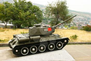 Royalty Free Photo of an Old T-34-85 Tank in Armenia