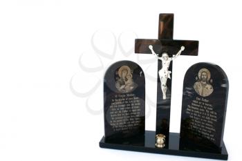 Royalty Free Photo of a Cross and Prayer Stones