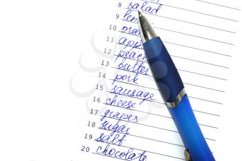 Royalty Free Photo of a Shopping List