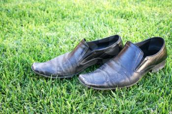 Royalty Free Photo of Shoes on Grass