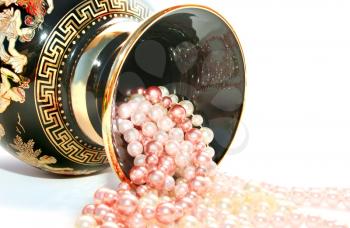 Royalty Free Photo of Beads in a Vase