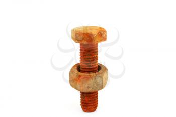 Royalty Free Photo of a Rusty Nut and Bolt