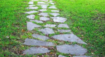 Royalty Free Photo of Path Stones in a Garden