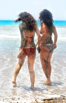 Royalty Free Photo of Girls on the Beach