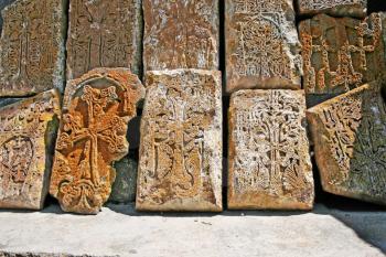 Royalty Free Photo of Cross Stones at the Servanavank Monastery