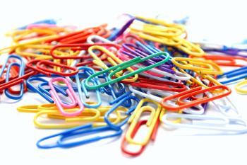 Royalty Free Photo of Colourful Paperclips 