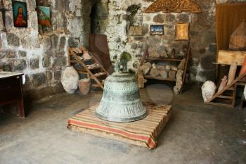 Royalty Free Photo of a Bell in the Tatev Monastery in Armenia