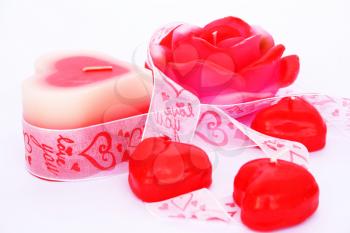Royalty Free Photo of Heart Shaped Candles