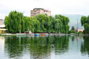 Royalty Free Photo of Trees Around a Lake in Armenia