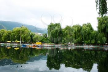 Royalty Free Photo of Trees by a Lake in Armenia