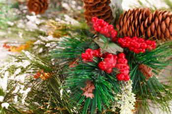 Christmas colorful decoration closeup image.