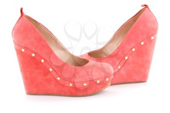 Red shoes isolated on white background.