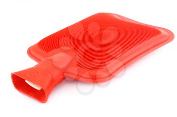 Red rubber hotty isolated on white background.