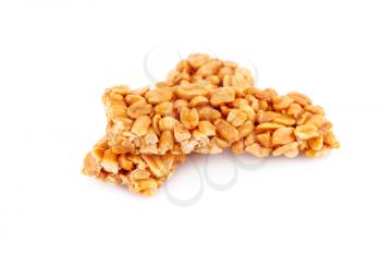Peanuts bars isolated on white background.