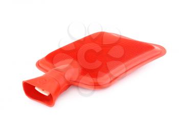 Red rubber hotty isolated on white background.