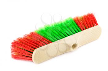 Colorful broom isolated on white background.