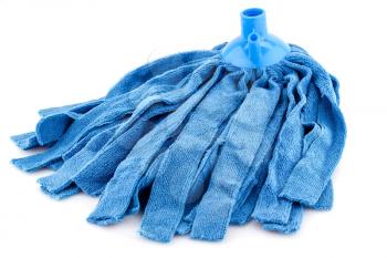 Blue mop isolated on white background.