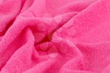 Pink towel texture as a background.