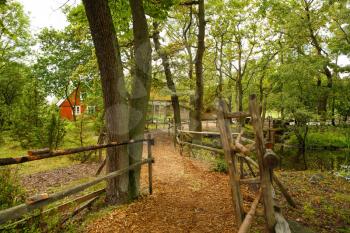Rural scene at Skansen, the first open-air museum and zoo, located on the island Djurgarden.