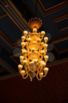 Historic chandelier in the City Hall in Oslo city, norway.