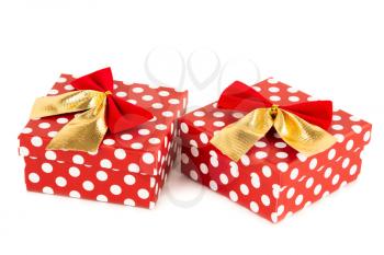Gift boxes isolated on white background.