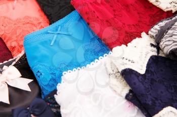 Colorful stylish panties closeup picture.