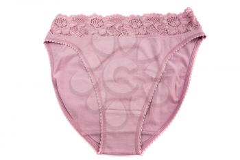 Pink panties isolated on white background.