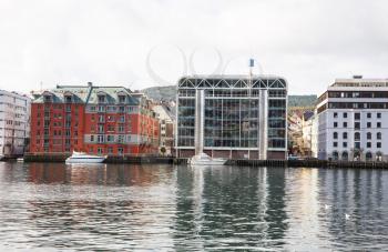 Modern buildings in Bergen city, Norway.