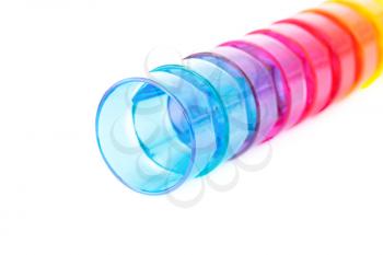 Colorful plastic glasses on white background.