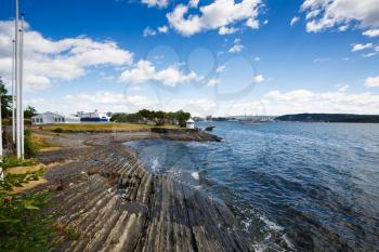 Landscape with coastline in Oslo, Norway.