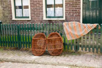 The house in the traditional old fisherman village open-air museum of Zuiderzee (Zuiderzeemuseum), Netherlands.