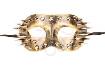 Carnival mask with spikes isolated on a white background.