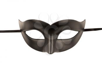 Black carnival mask isolated on a white background.