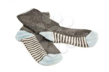 The pair of socks isolated on white background.