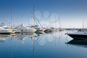 The modern area Marina with the yachts in Limassol, Cyprus.