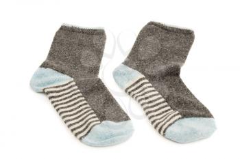 The pair of socks isolated on white background.