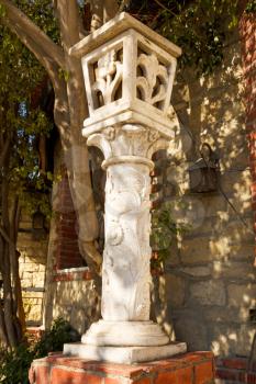 Old beatiful lantern with ornament in Limassol, Cyprus.