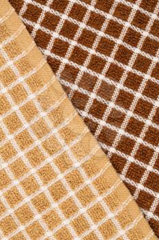 Brown and beige towels texture as a background.