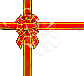 Royalty Free Clipart Image of a Gift Ribbon