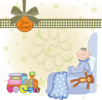 Royalty Free Clipart Image of a Welcome for a New Baby Boy
