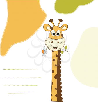 Royalty Free Clipart Image of a Background With a Giraffe