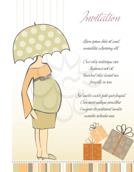 Royalty Free Clipart Image of a Pregnant Woman on an Invitation