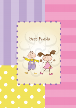Royalty Free Clipart Image of a Best Friends Background