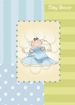 Royalty Free Clipart Image of a Baby Shower Invitation For a Boy